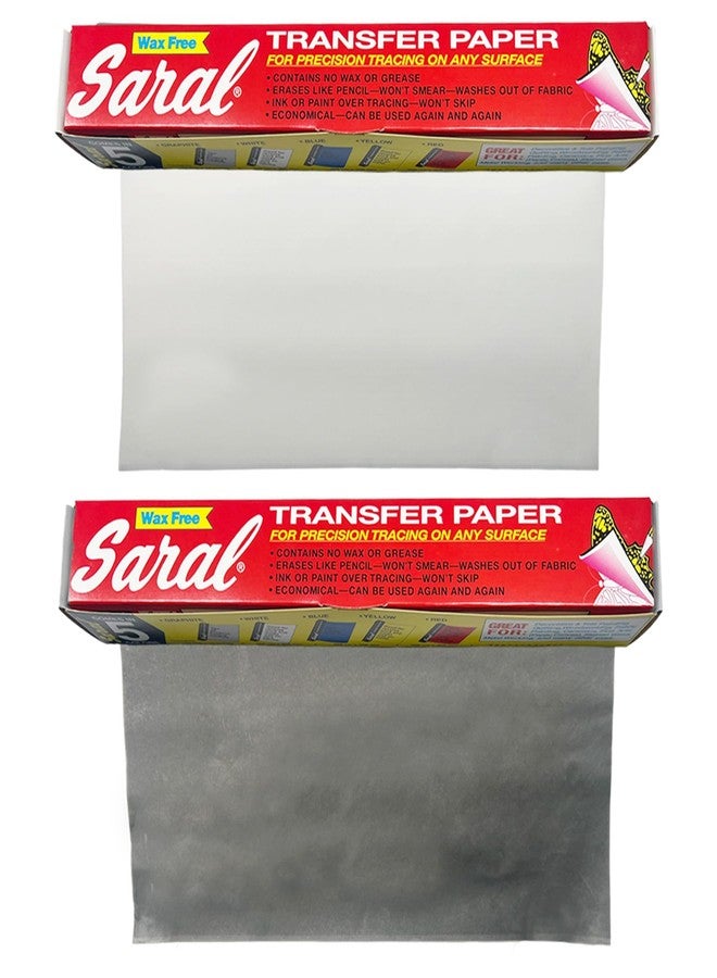 Saral Paper Corp Wax Free Transfer Tracing Paper - Graphite and White - Two 12 Inches x 12 Foot Rolls (One Roll Per Color) - Image 2