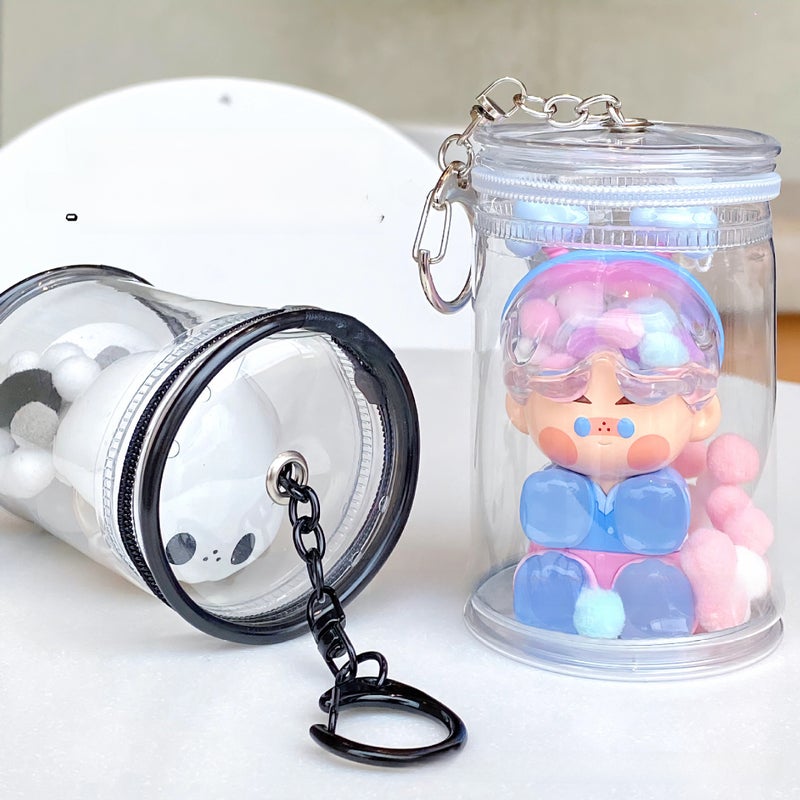 Walking Baby Coke Can High Transparency Three-Dimensional Blind Box Drying Baby Bag Bubble Mate Walking Baby Bag Thickened Transparent Storage Pendant Bag(White Pot-Hanging Deduction [Thickened Version]/No Doll) - Image 5