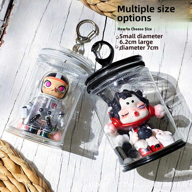 Walking Baby Coke Can High Transparency Three-Dimensional Blind Box Drying Baby Bag Bubble Mate Walking Baby Bag Thickened Transparent Storage Pendant Bag(White Pot-Hanging Deduction [Thickened Version]/No Doll) - Image 4