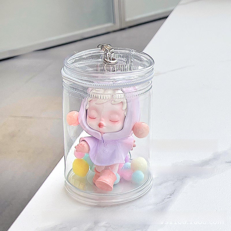 Walking Baby Coke Can High Transparency Three-Dimensional Blind Box Drying Baby Bag Bubble Mate Walking Baby Bag Thickened Transparent Storage Pendant Bag(White Pot-Hanging Deduction [Thickened Version]/No Doll) - Image 3