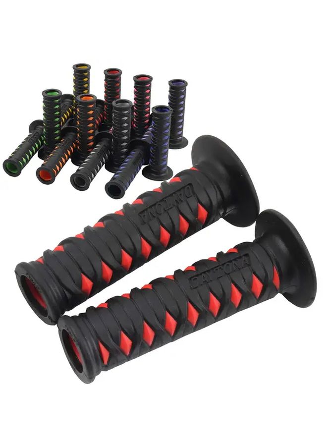 Pink 22mm Motorcycle Handlebar Grips 7 8 Inch Rubber Gel With Aluminum Alloy Bearings Ergonomic Design For Off Road Motocross Bikes Enhanced Control Stability Durable Biker Accessories Adventure Ready Sleek Appearance - Image 1