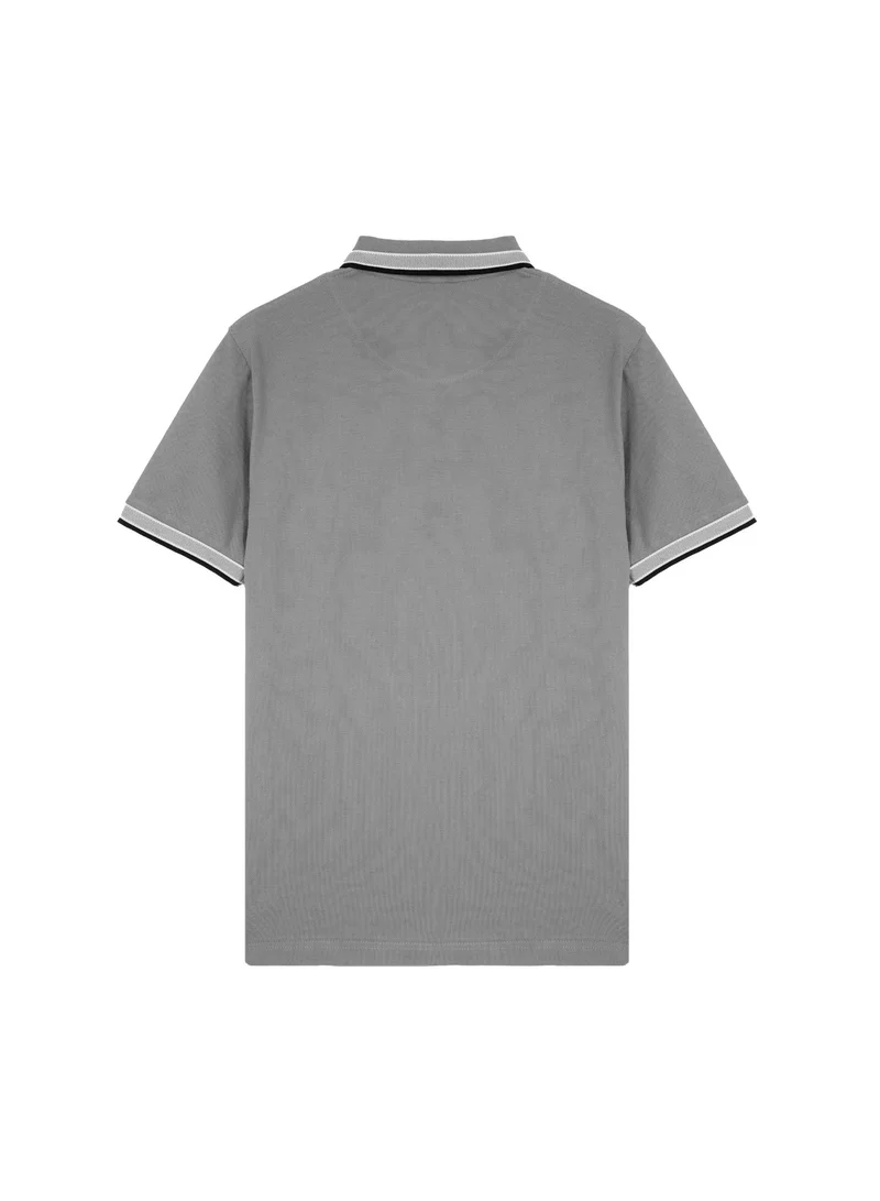 Cedro CEDRO Men's Regular Fit Striped Collar & Sleeve 100% Cotton Pique Polo T-Shirt