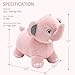 INPANY Bouncy Horse Elephant Hopper Toys Toddler Plush Bouncing Animal Kids Inflatable Ride on Rubber Bouncer Outdoor Birthday Gift for 2 3 4 Yr Boy Girl Pink - Image 4