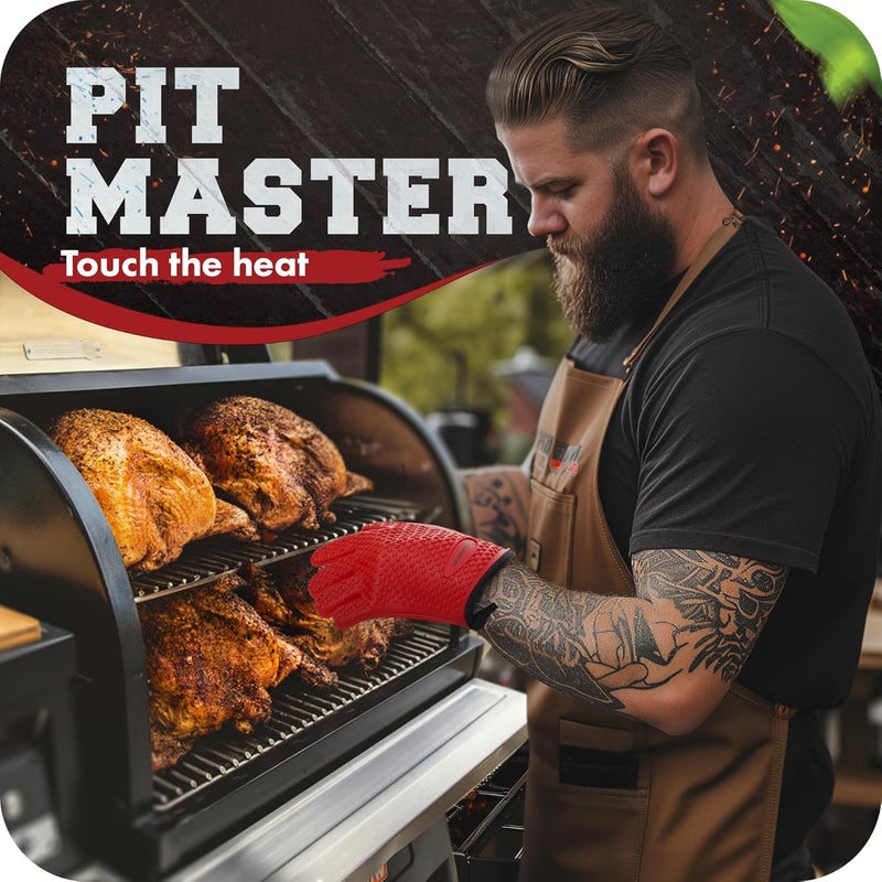 Kitchen perfection XL Silicone Smoker Oven Gloves-Extreme Heat Resistant BBQ Gloves-Handle Hot Food Right on Your Grill Fryer&Pit|Waterproof Grilling Cooking Baking Mitts|Superior Value Set+3 Bonuses - Image 3