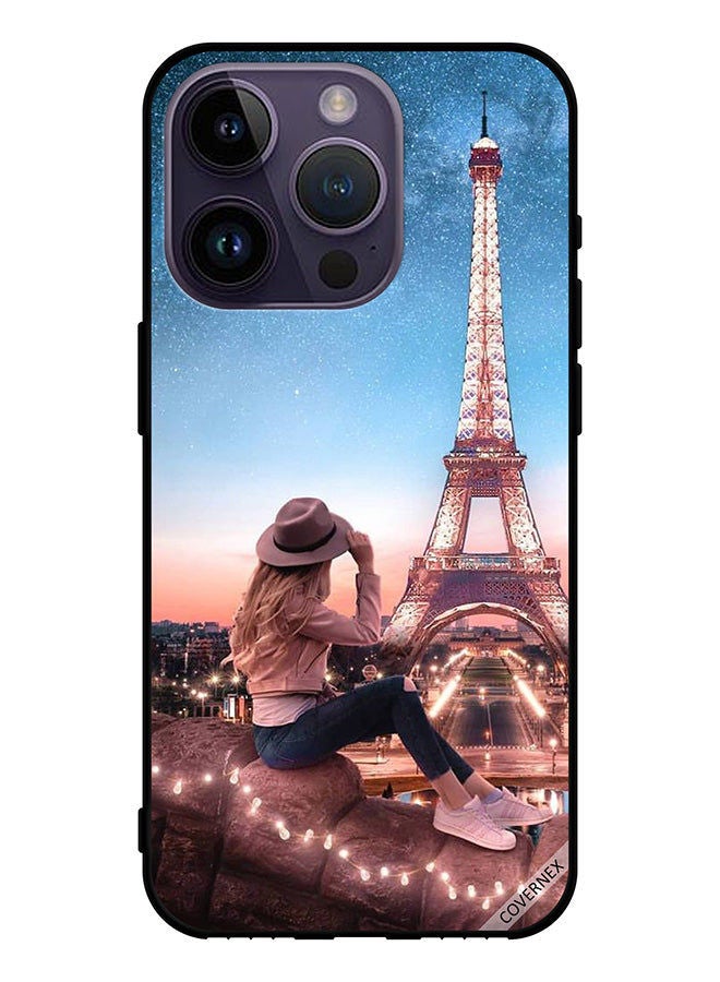 Covernex Protective Case Cover For Apple iPhone 14 Pro Hat Girl & Eiffel Tower - Image 1