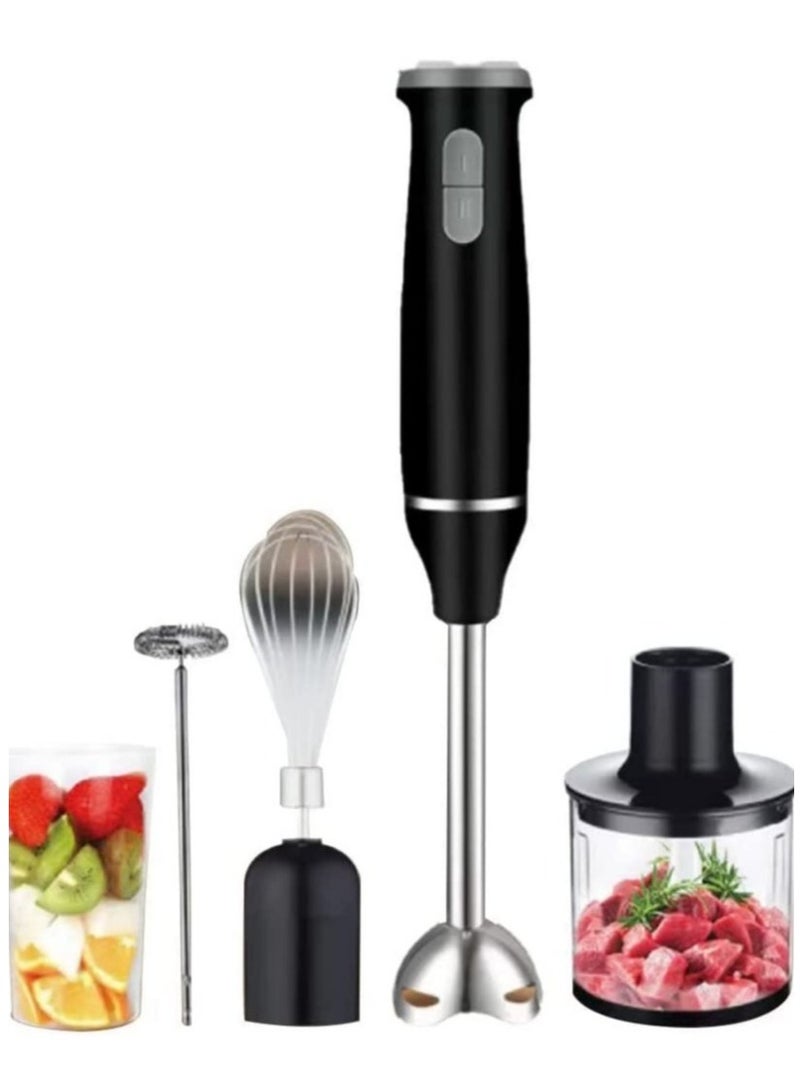 ELTRAZONE Hand Blender 5 in 1 Stainless Steel Stem with Chopper and Whisk 6-Speed Immersion Stick Blender  - Image 1