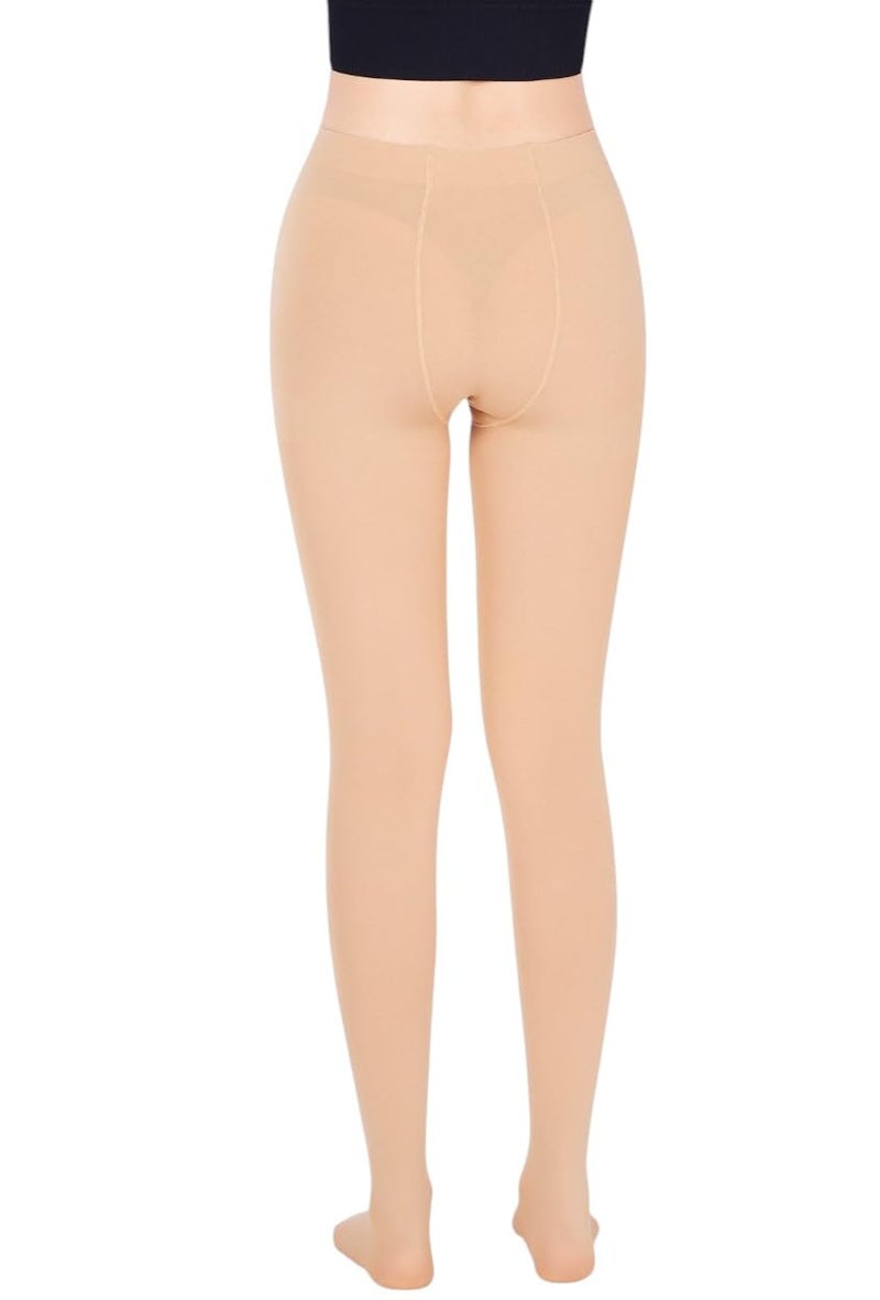 PLUMBURY Women's High Waist Stretchable Pantyhose Opaque Stockings Tights For Women, Beige - Image 3