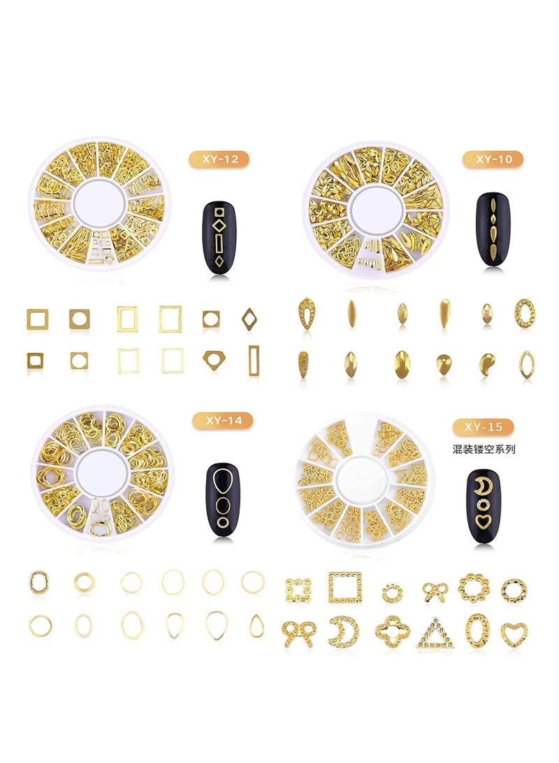 3D Nail Art Studs, Nail Jewelry, Mixed Nail Art Beads, Nail Art Rhinestones, Metal Gold Star Moon Sun Heart Accessories for DIY Nail Deco for Women Girl - DIY Nail Design Craft Decoration 8 Boxes - Image 4