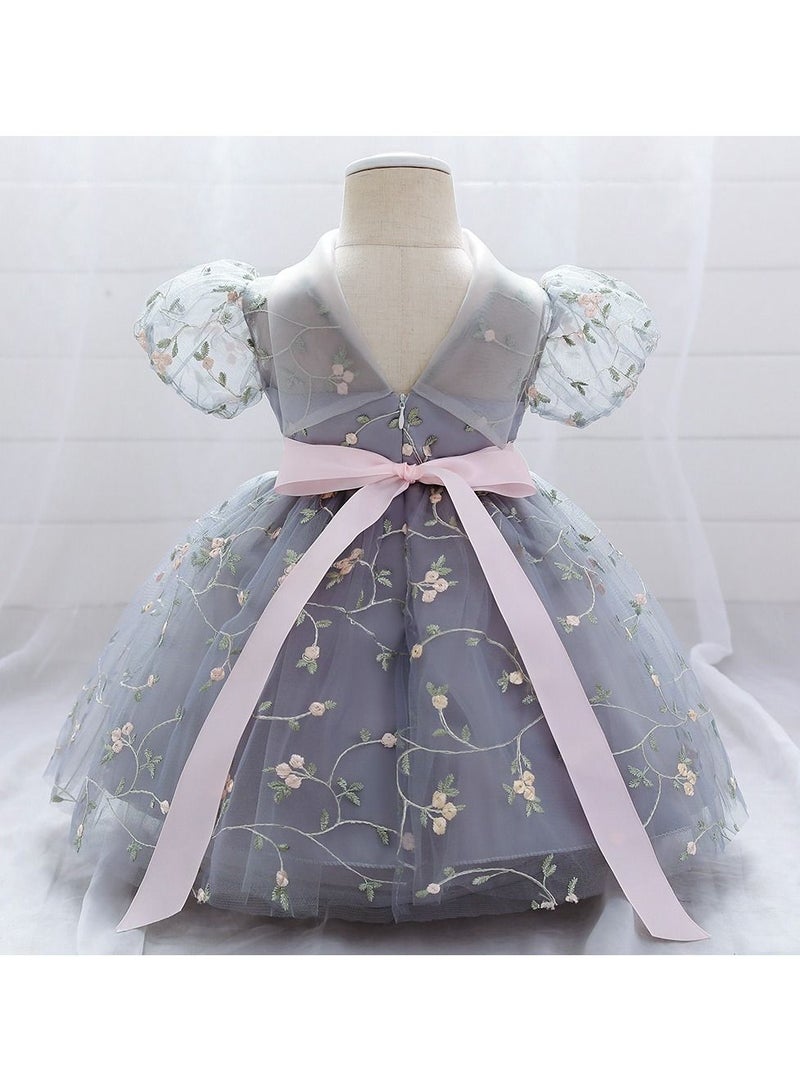 Stylish Fairy Flower Dress Grey - Image 2
