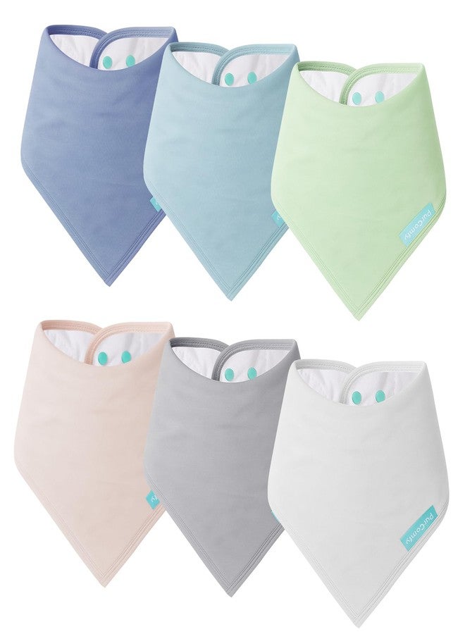 PurComfy SuperSoft Baby Bibs, Premium Bamboo Bandana Drool Bibs for Infant Boys & Girls, Adjustable Snap Bibs, 6-Pack - Image 1