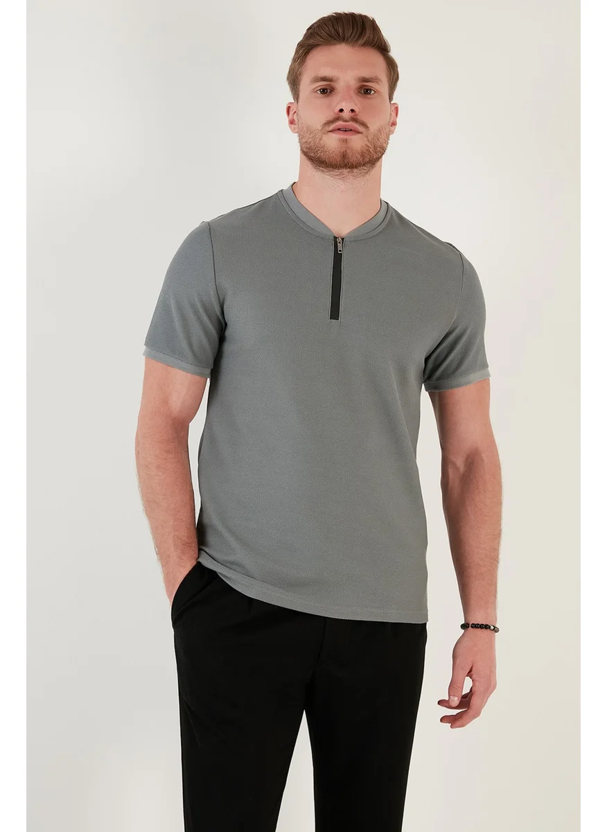 Buratti Cotton Regular Fit Half Zipper T Shirt Men's T Shirt 5902653
