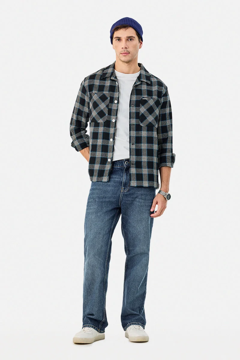 SNITCH Double Pocket Flannel Plaid Overshirt
