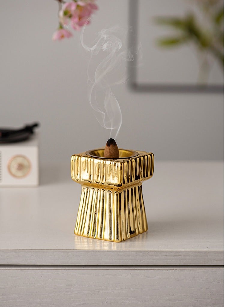 ZAHA Incense burner, home atmosphere decoration, modern design,gold - Image 1
