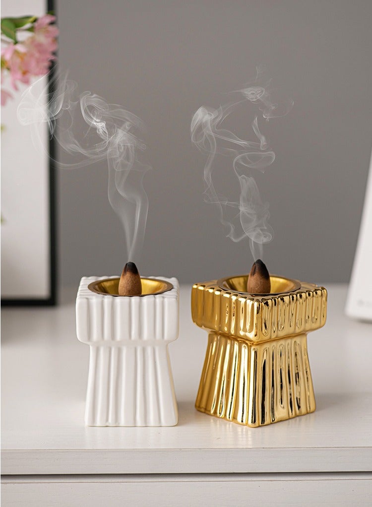 ZAHA Incense burner, home atmosphere decoration, modern design,gold - Image 2
