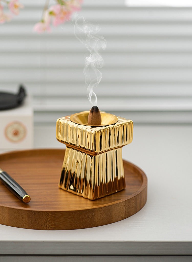 ZAHA Incense burner, home atmosphere decoration, modern design,gold - Image 4