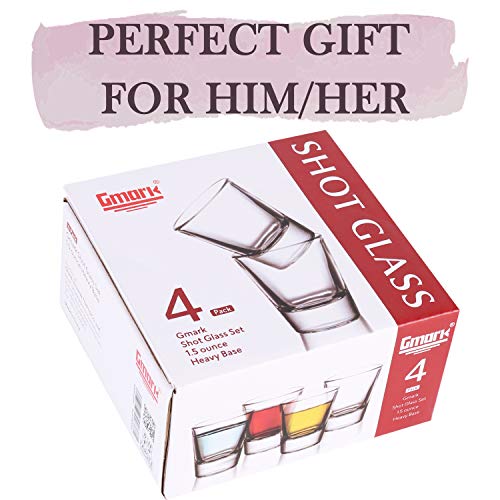 Gmark 1.5-Ounce Heavy Base Shot Glass Set, Whiskey Shot Glass 4-Pack GM2011A - Image 2