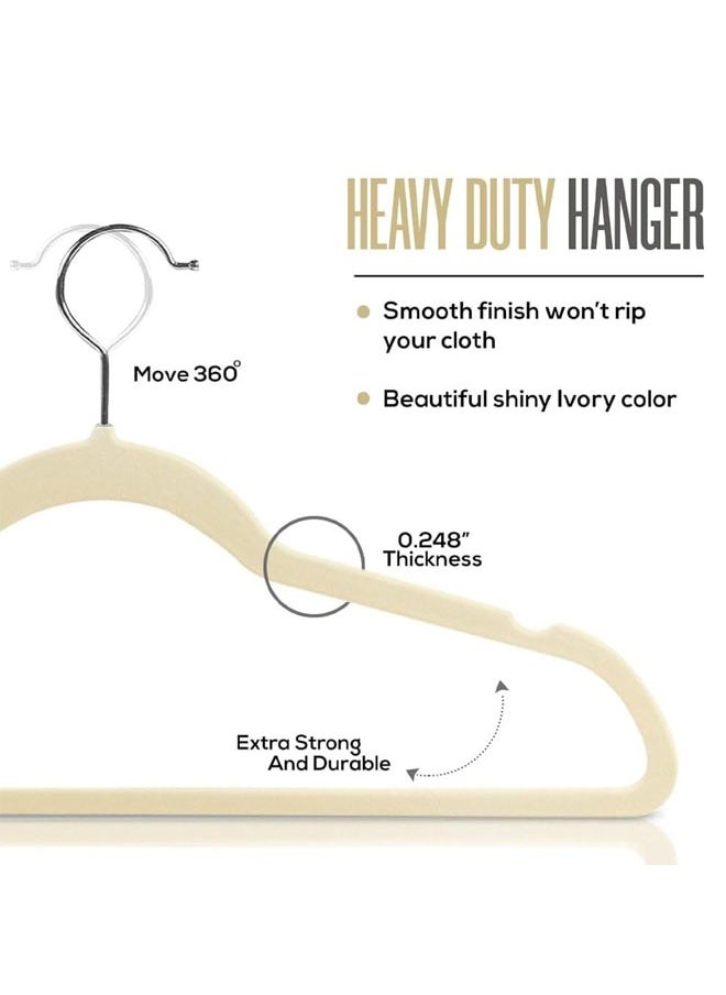 Non-Slip Velvet Hangers - Suit Hangers Ultra Thin Space Saving 360 Degree Swivel Hook Strong and Durable Clothes Hangers Hold Up-to 10 Lbs (25, Beige) - pzsku/Z387C504F47941EC9A564Z/45/_/1727100683/20f80785-2db8-49aa-aed4-1e91dcd32d0c