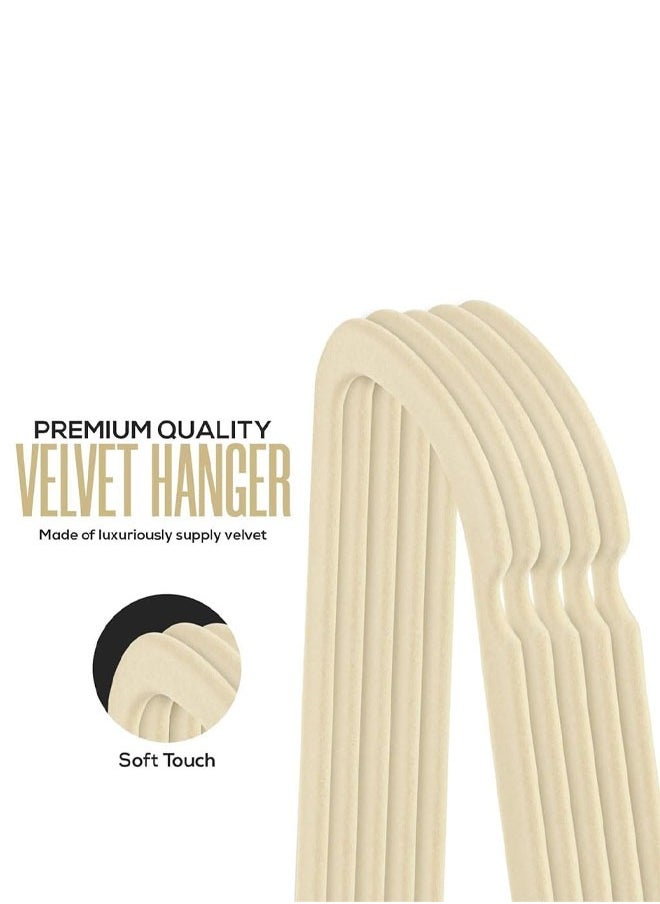 Non-Slip Velvet Hangers - Suit Hangers Ultra Thin Space Saving 360 Degree Swivel Hook Strong and Durable Clothes Hangers Hold Up-to 10 Lbs (25, Beige) - pzsku/Z387C504F47941EC9A564Z/45/_/1727100693/c45d7195-3a69-4748-bf1f-957fff1341e0