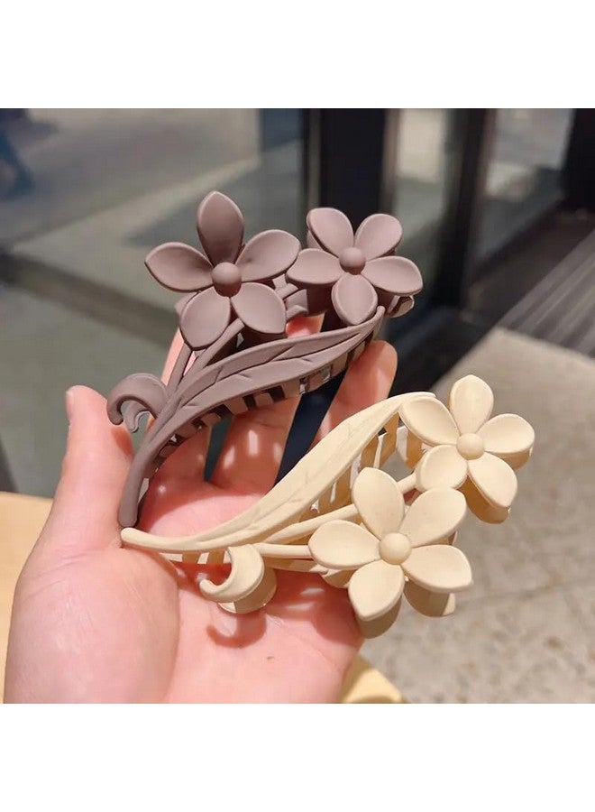 PRAVRAJYA 2pcs Large Claw Clips For Thick Hair, Wide-open Flower Pattern Hair Clips Nonslip Ponytail Holder Hair Clips Hair Accessories For Women & Girls (Multicolor) - Image 4