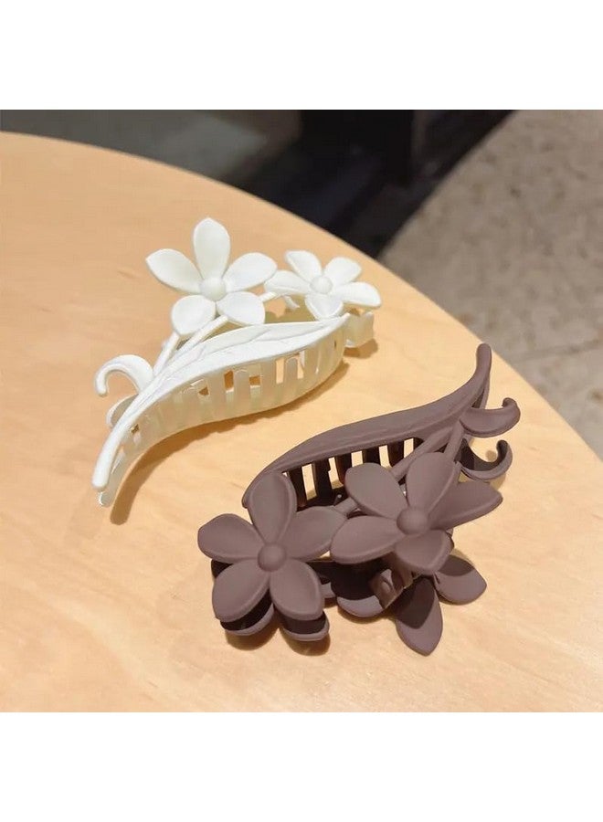 PRAVRAJYA 2pcs Large Claw Clips For Thick Hair, Wide-open Flower Pattern Hair Clips Nonslip Ponytail Holder Hair Clips Hair Accessories For Women & Girls (Multicolor) - Image 3