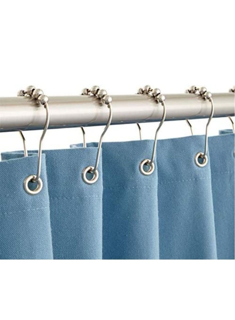 Rubik Shower Curtain Hooks Rings, Stainless Steel Shower Curtain Rings and Hooks for Bathroom Shower Rods Curtains Polished Nickel (1 Pack, 12pcs/Set) - Image 2