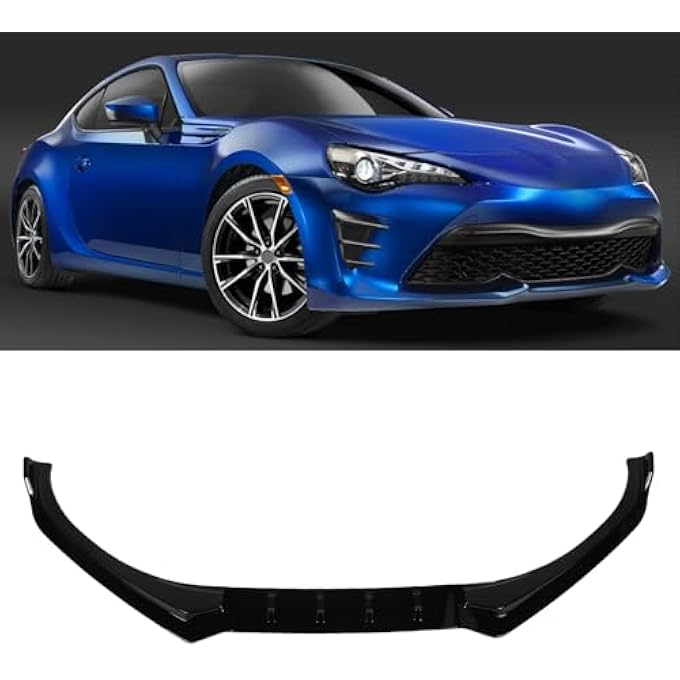 Oreilet Front Bumper Lip Body Kit, Universal Car Front Bumper Lip Chin Spoiler Splitter Replacement for GT86 FT86 FR-S Facelift 2012-2020 (Glossy Black) - Image 4