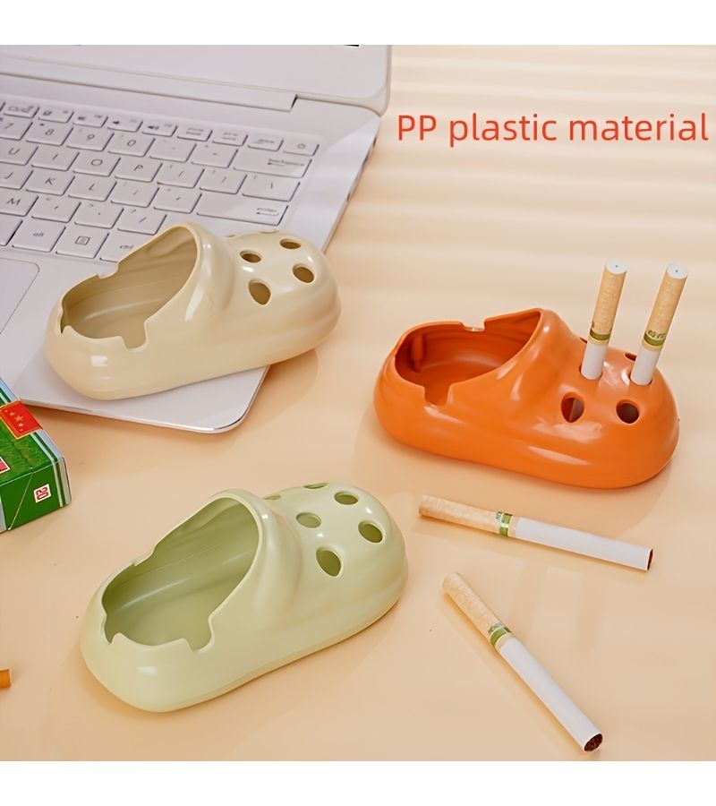 Trendy Plastic Coffee Color Ashtray Decorative High Appearance Home Living Room Office Ornament - Image 1