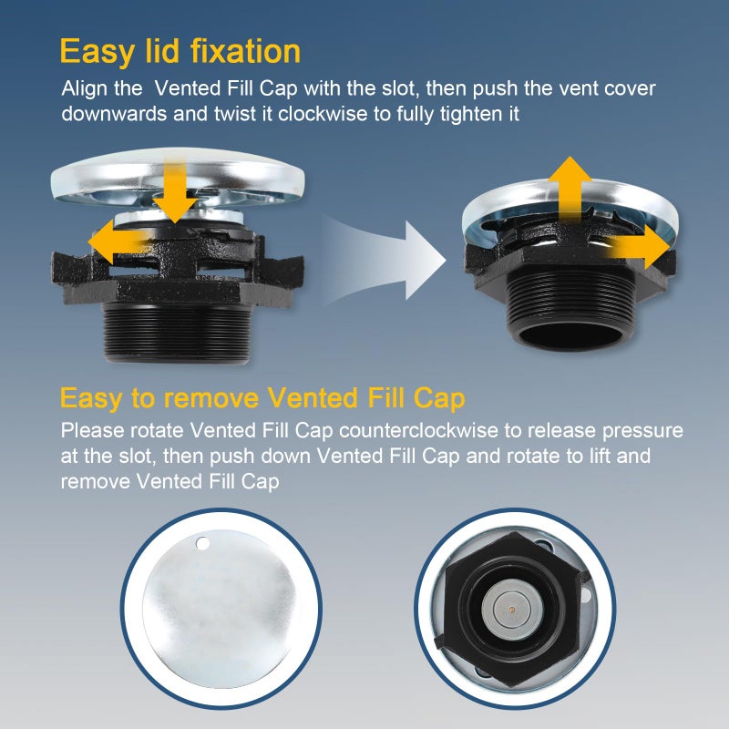DICMIC Transfer Tank Vented Cap w/Threaded Neck, Venting Pressure Tank Cap with 2 Inch Base, Diesel Fuel Tank Cap Fit for Diesel Transfer Tank, Fuel Transfer Tank & Vented Fuel Storage Tank - Image 3