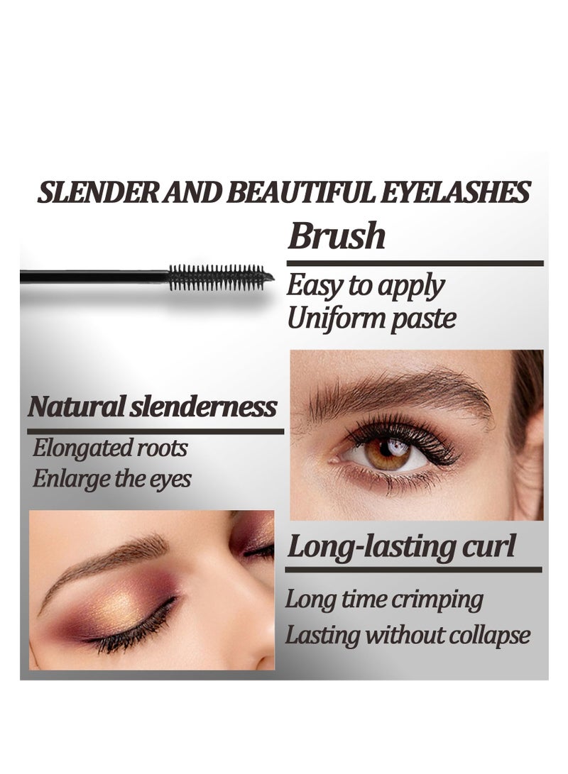 Excefore Black Curly Mascara, 2 PCS Waterproof Mascara, Black Mascara Long Lasting Thick Not Smudge, Fiber Mascara, Curly Mascara, Eye-Makeup, Easy to color, Mascara Black, Black - Image 4