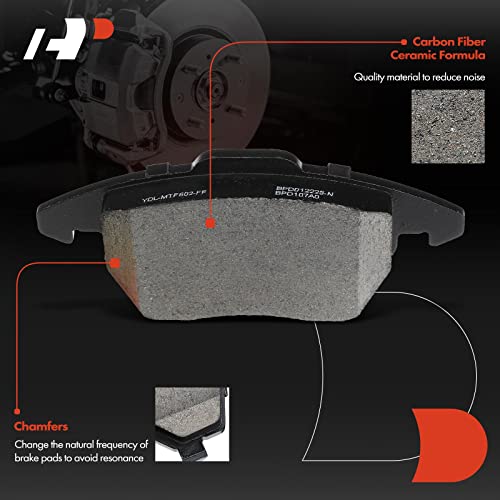A-Premium Front Ceramic Disc Brake Pads Set Compatible with Select Audi and Volkswagen Models - For Jetta 2005-2018, Golf, Passat, A3 (Quattro), TT (Quattro), Beetle, CC, Eos, Gti, Jetta City, Rabbit - Image 3