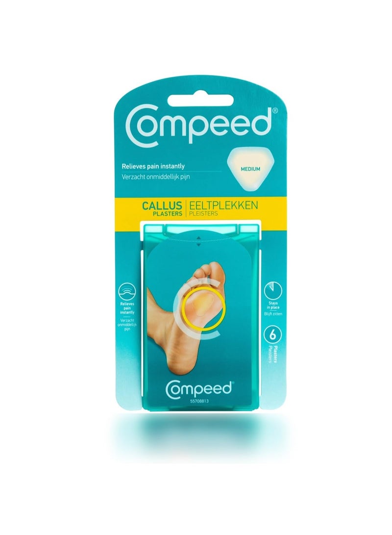 Compeed Callus Removal Bandage Strips For Under Foot Rubbing Protection, Breathable Callous Remover Pads For Feet Medium Size_6 Pcs Box Pack - Image 1