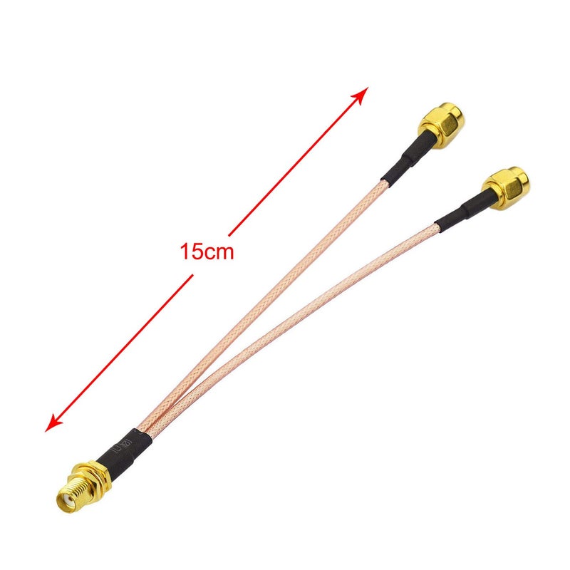 BINGFU 4G LTE Antenna Adapter Splitter Cable SMA Female to Dual SMA Male Cable 15cm 6 inch Compatible with 4G LTE Wireless Router CPE Hotspot Cellular Gateway Industrial IoT Router Mobile Modem - Image 2