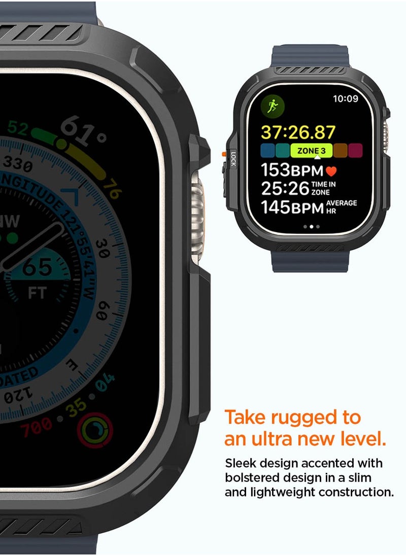 Lock Fit Apple Watch Ultra 2 Case / Apple Watch Ultra Case Cover 49mm with Secure Locking System - Black