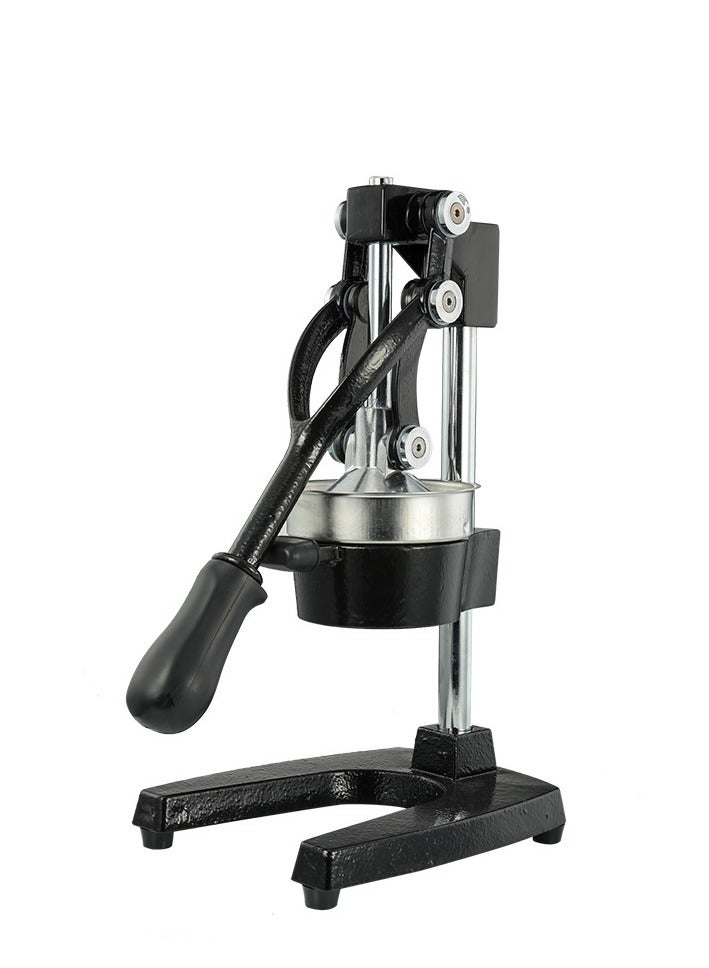 عصارة الحمضيات التجارية ذات الضغط اليدوي الاحترافي، عصارة الفاكهة المعدنية اليدوية، عصارة البرتقال والليمون والليمون الحامض الثقيلة المصنوعة يدويًا من الحديد الزهر والرمان والفولاذ المقاوم للصدأ (أسود) - Image 1