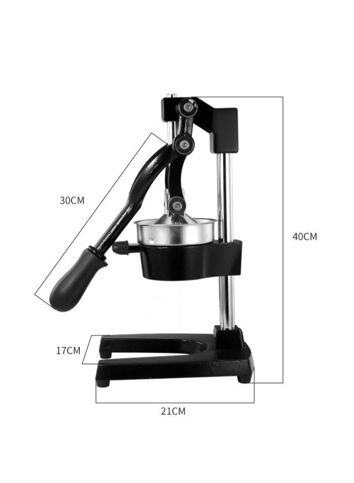 عصارة الحمضيات التجارية ذات الضغط اليدوي الاحترافي، عصارة الفاكهة المعدنية اليدوية، عصارة البرتقال والليمون والليمون الحامض الثقيلة المصنوعة يدويًا من الحديد الزهر والرمان والفولاذ المقاوم للصدأ (أسود) - Image 2