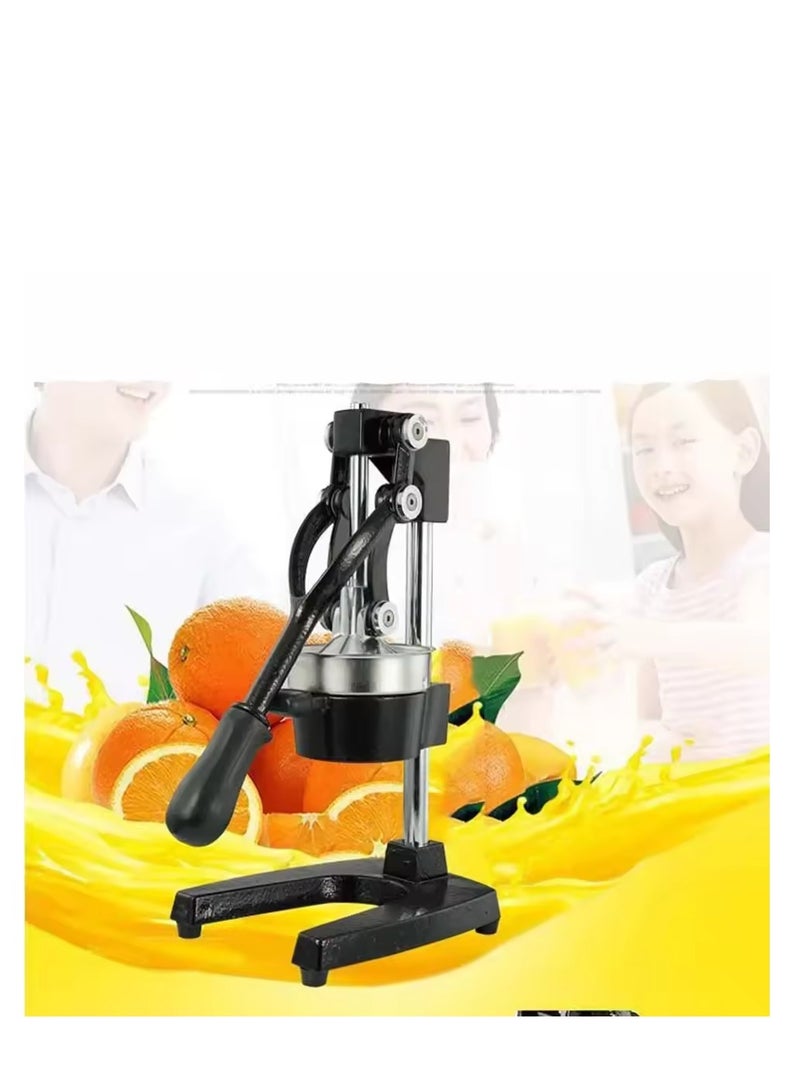 عصارة الحمضيات التجارية ذات الضغط اليدوي الاحترافي، عصارة الفاكهة المعدنية اليدوية، عصارة البرتقال والليمون والليمون الحامض الثقيلة المصنوعة يدويًا من الحديد الزهر والرمان والفولاذ المقاوم للصدأ (أسود) - Image 5