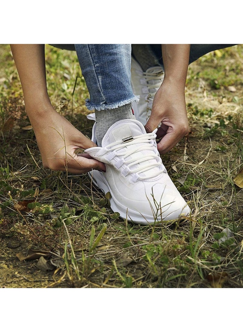 SYOSI 2 Pairs No Tie Elastic Half round Laces with Quick Release, Elastic Shoelaces with Metal Clasps Buckles, Adjustable Lock Tieless Shoe Laces Replacement for Trainers Walking Hiking All Shoes - Image 3