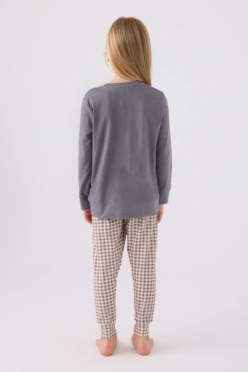 Arnetta Girls Long Sleeve Pajama Set AR3093 Dark Gray