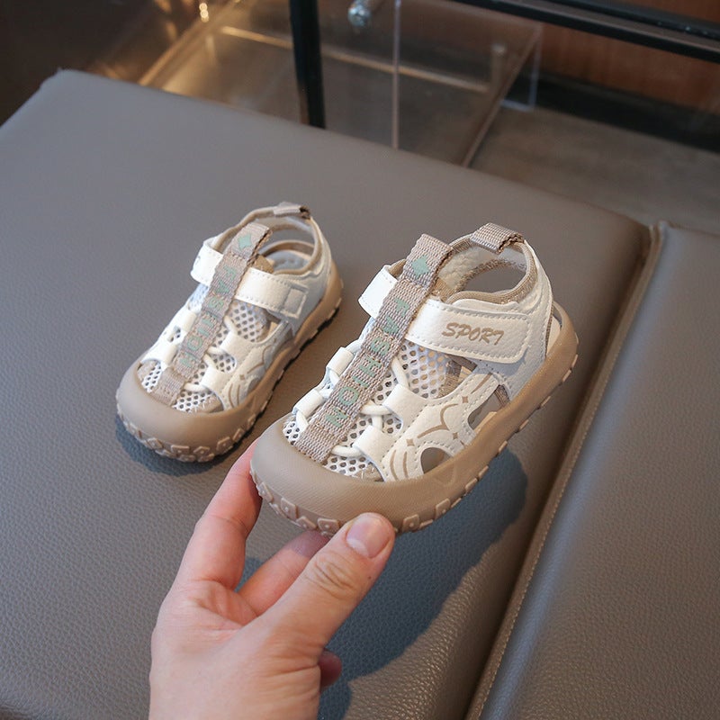 Children'S Breathable Mesh Sports Sandals Girls' Frame Shoes Kick-Proof Baotou Tracing Shoes - Image 1