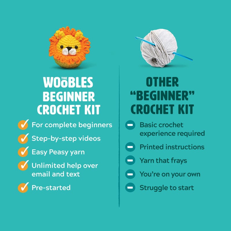 The Woobles Crochet Kit for Beginners - Easy Arts and Crafts Knitting & Crochet Animals Kit As Seen On Shark Tank - JoJo The Bunny - Image 5