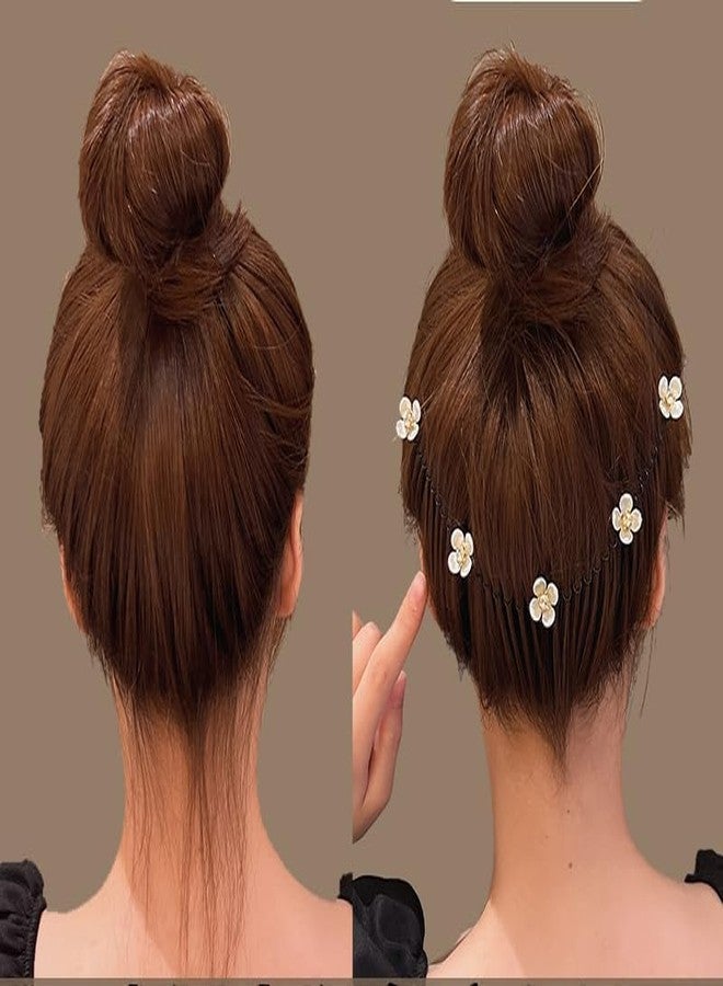 DORMITORRY Elegant Flower Hair Comb Set for Women, Stylish Black Spiral Clips with Pearl and Floral Designs, Perfect for Weddings, Parties, Daily, and Chic Updo Hairstyles, 1 Pcs - Multi Design. - Image 3
