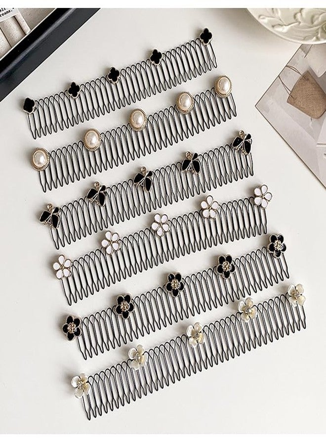DORMITORRY Elegant Flower Hair Comb Set for Women, Stylish Black Spiral Clips with Pearl and Floral Designs, Perfect for Weddings, Parties, Daily, and Chic Updo Hairstyles, 1 Pcs - Multi Design. - Image 5