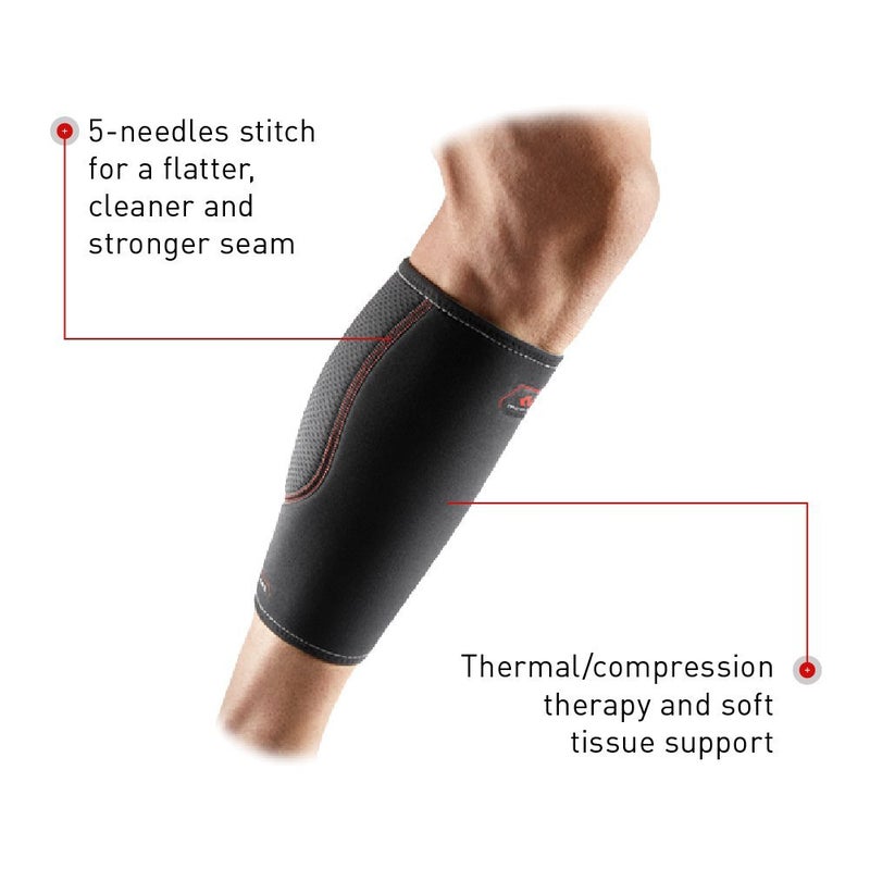 McDavid Calf Compression Sleeve, Light Support for Left or Right Leg, Helps Provide Relief From Pain, Men & Women, Black, Adult L - Image 4