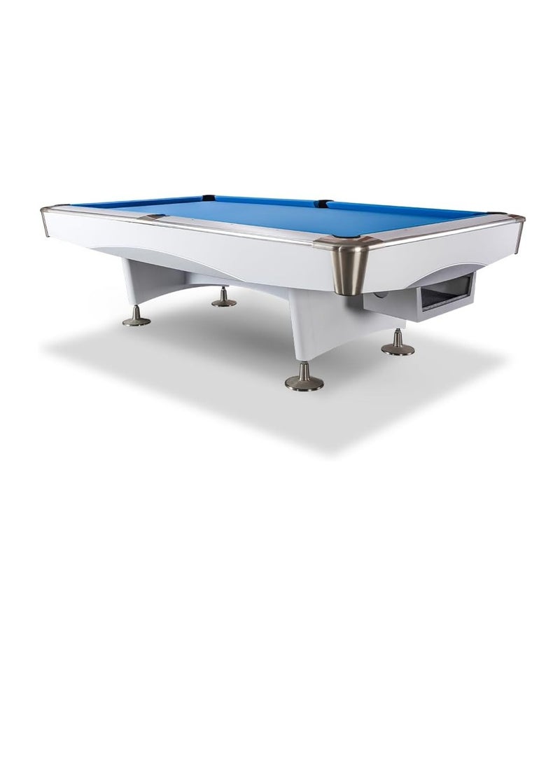 Cool Baby Style 9 ft Billiards Table - Professional Pool Table - Includes Full Set of Balls 5 Cue Sticks Chalk and Felt Brush - Perfect for Family Game Room White  - Image 1