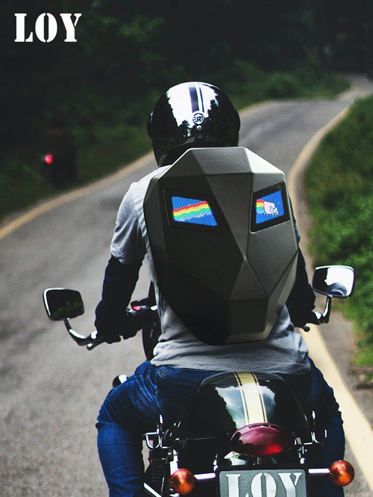 Loy Iron Man Motorcycle Backpack – Luminous LED Waterproof Cycling Bag for Men and Women - Image 4