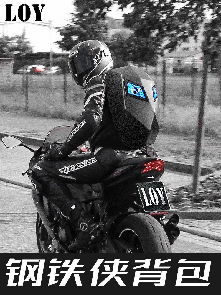 Loy Iron Man Motorcycle Backpack – Luminous LED Waterproof Cycling Bag for Men and Women - Image 3
