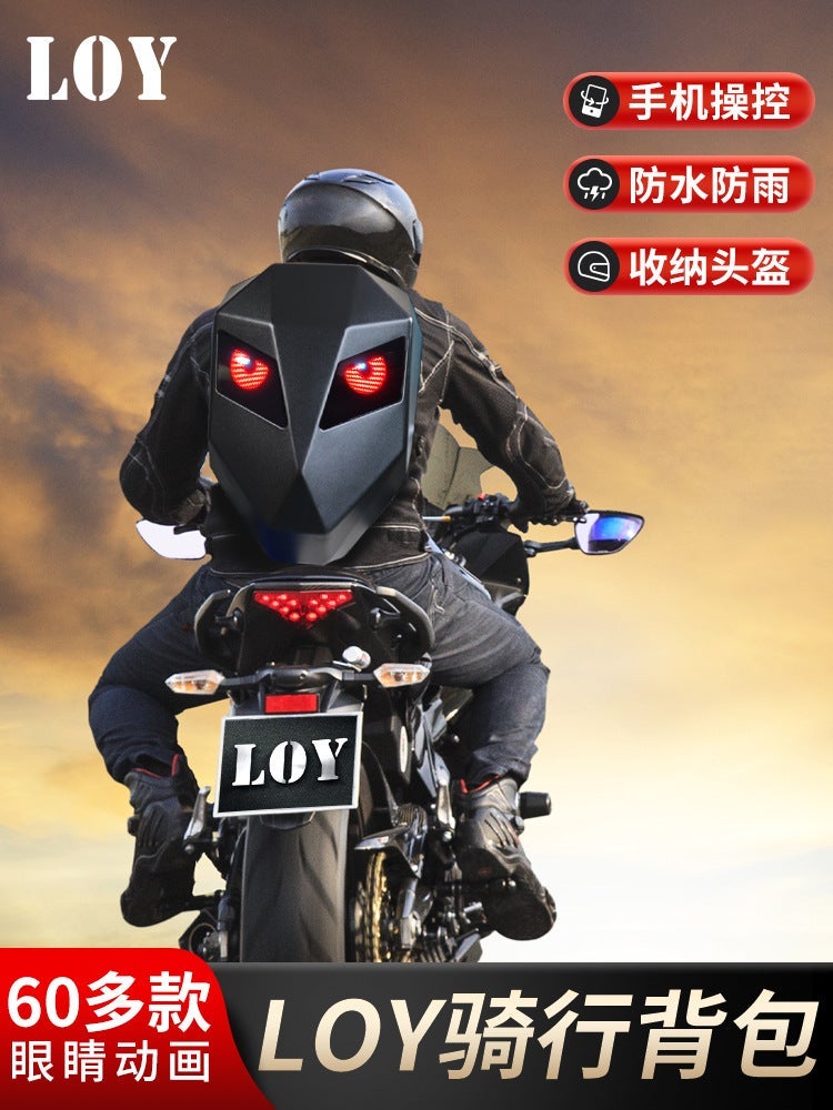 Loy Iron Man Motorcycle Backpack – Luminous LED Waterproof Cycling Bag for Men and Women - Image 2