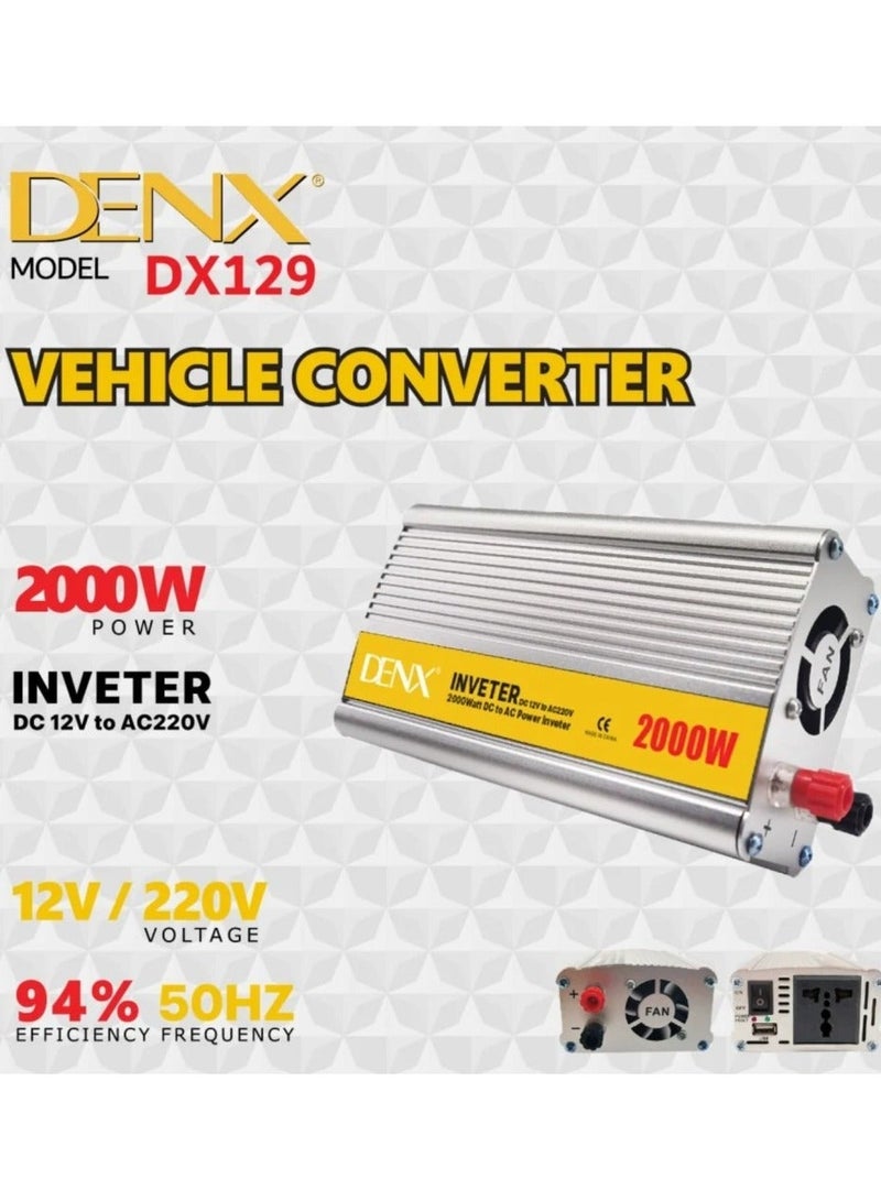 Denx Car Electrical Converter To 220v With A Power Of 2000 Watts And Fast Car Charger - Image 3