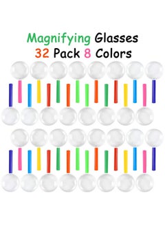 Elcoho 32 Pack Magnifying Glasses For Young People Plastic Colorful Magnifying Glasses For Party Favors Educational Toys With Storage Bag, 8 Colors  - Image 3