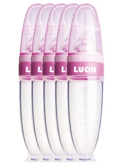 Ultra-Soft Silicone Body Baby Food Spoon With Special Head And Dust Cover - Pack Of 5